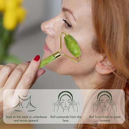 Jade Roller & Gua Sha Set - Facial Massage Tools